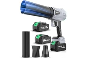 FONXLIT Snow Whiz Snow Mster, 21V 2pcs Handheld Leaf Blower Cordless 4.0Ah-Compact Turbo Blower Portable with Long Tube and Flat Nozzle for Outside Patio Garden Car Dryinbg