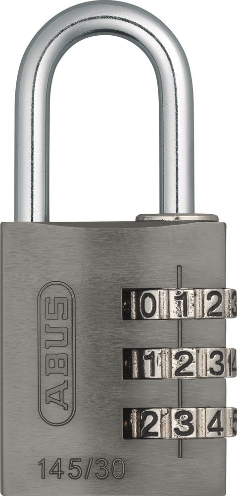 ABUS combination lock 145/30 Titanium - Luggage lock, locker lock and much more. - Aluminium padlock - individually adjustable numerical code - ABUS security level 3 — image 1