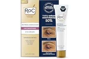 RoC Retinol Correxion Eye Cream Mini for Dark Circles & Puffiness, Daily Wrinkle Cream, Anti Aging Line Smoothing Skin Care Treatment, .25 Ounces
