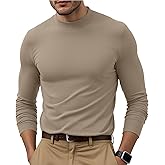 RQP Mens Mock Turtleneck Long Sleeve Lightweight Basic Solid Undershirt Stretch Slim Fit Sweaters