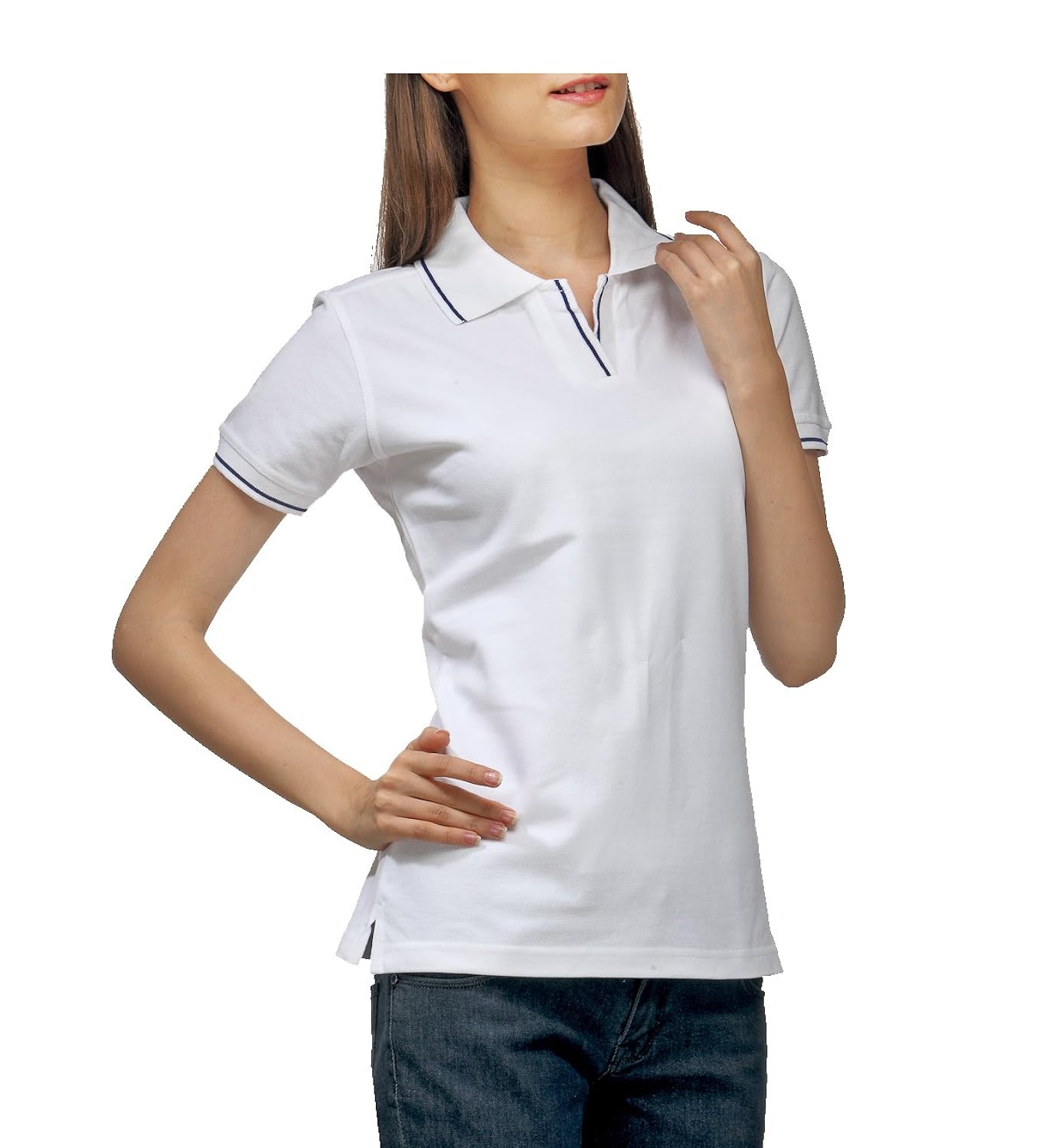 scott women's premium cotton polo t-shirt - white