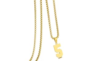 HSWYFCJY 18K Gold Number Necklace for Men,Stainless Steel Athletes Number Chain Charm Pendant Personalized Sports Jewelry for Boy Basketball Baseball Football Ice Hockey