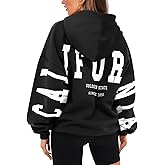 ORANDESIGNE Womens Letter Print Hoodies Fleece Graphic Sweatshirts Long Sleeve Pullover Sweaters with Pocket