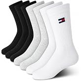 Tommy Hilfiger Kids 6 Pack Cushioned Athletic Crew Socks | Boys and Girls Soft Terry With Breathable Mesh Venting and a Reinforced Heel, Supportive Comfort for Active Days