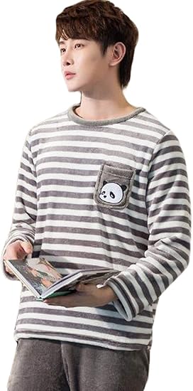 Amazon Ptorパジャマ メンズ もこもこ ルームウェア 長袖 上下セット 部屋着 裏起毛 あったか セットアップ ナイトウェア 防寒 カジュアル 寝間着 レジャー おしゃれ 冬 パジャマ 通販