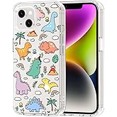 MOSNOVO for iPhone 13/14 Case | Military Grade 6.6ft Drop Tested | Clear with Dinosaur Land Design