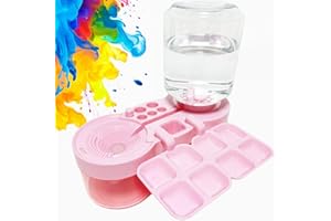 WZWXXQ 2025 New Paint Brush Cleaner with Paint Tray, Water Circulation Brush Rinser with Brush Holder, Watercolor/Oil and Water-Based Paint Brush Cleaner Tool, Gift for Artist Beginners