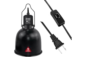 Dome Reptile Heat Lamp Fixture 150w with Switches ，5.5in Deep Domee Reptile Lamp 150w Fit for Reptile Lampp Bulb uvb，Reptile 