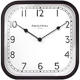 PresenTime 10" Anton Vintage Square Clock | Silent No Ticking, Wall &amp; Mantel 2 in 1, Desk and Shelf Clock, Tabletop D&eacute;cor, Oil Rubbed Bronze Color