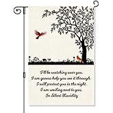 Gkodw I'll Be Watching Over You Loved One Garden Flag, Funny Cardinal Memorial Yard Sign for Outside, Remembrance Banner Sympathy Flag for Loss Of Dad Mom Family, Cemetery Decorations for Grave