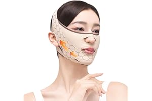 KANUOC V Line Lifting Mask, Adjustable Chin Strap for Sleeping, Jaw Exerciser Face Lift Prevent Sagging, Chin and Cheek Lifting Bandage for V Face Lift (21-27in, Champagne)