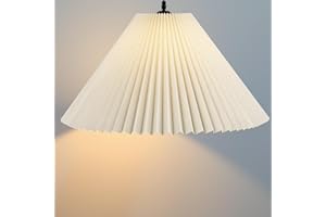 LUOFULONG Pleated Lamp Shade for Arc/Arched Table Lamp/Floor Lamps Replacement Shade 5.9"Top X 16.5"Bottom X 11"High-Cream