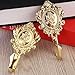 OULII 2-Pack Vintage Drapery Curtain Holdbacks Tieback Hooks Rose Pattern (Golden)
