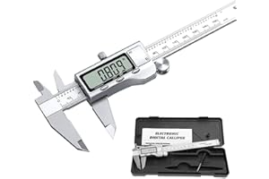 CAROSE Digital Caliper, 6 Inch/150mm Stainless Steel Vernier Caliper with IP54 Large LCD Screen and Inch/Millimeter Conversio
