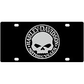 Harley Davidson Acrylic License Plate - Chrome Willie G Skull Emblem