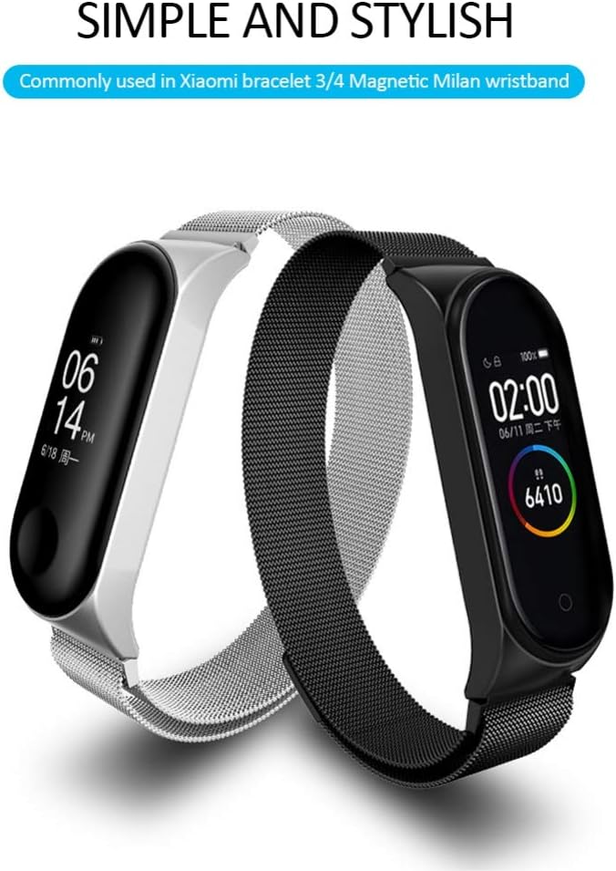 Coherny Bracelet 4/3 Metal Watch Strap Fashion Business Simple Wristwatch Band for Xiaomi Mi Band 3 4 Men's Watch
