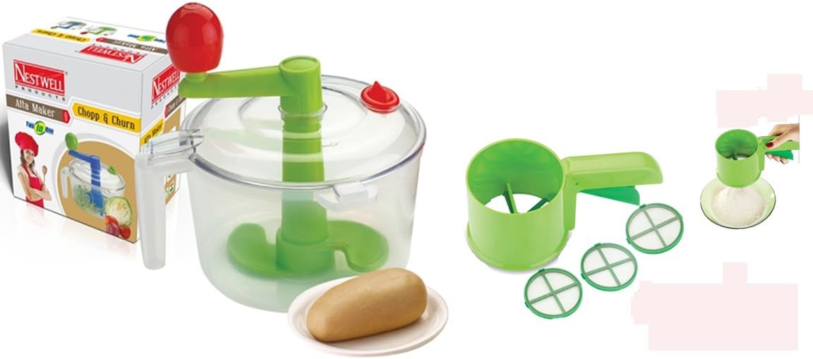NESTWELL AATA Maker with CHOP & Churn (2 in 1 & ABS Material) with Flour Shifter (3 in 1 & ABS Material)