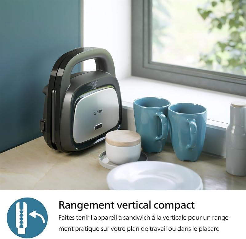 Croque-Monsieur 5000, 3-en-1, 3 Jeux de Plaques, 750W, Noir
