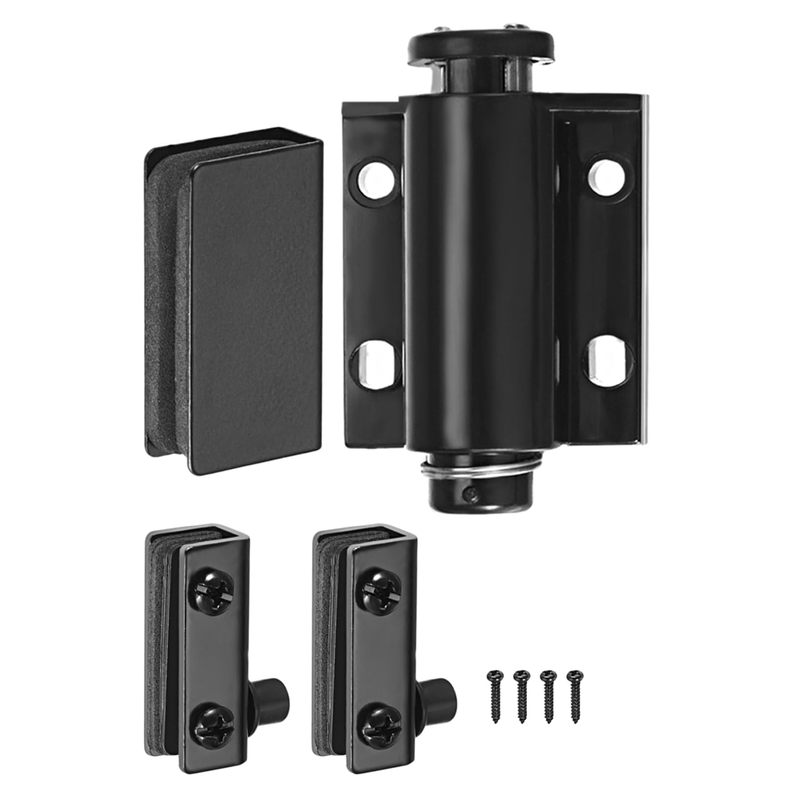 DTGN 46x29mm(LxW) Magnetic Touch Latch - 1 Pack - Good for Kitchen Cupboard Drawer Furniture - Plastic Catch Magnetic Push Open Latch - Black