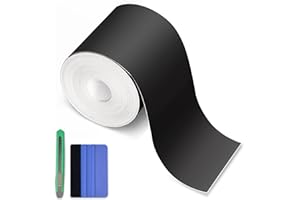 Arespark Matte Black Vinyl Wrap, Self-Adhesive Matte Vinyl Tape for Black Out Chrome Delete Window Trim, Car Chrome Delete Tape DIY Film Sticker with Installation Tools (3in x 30feet)