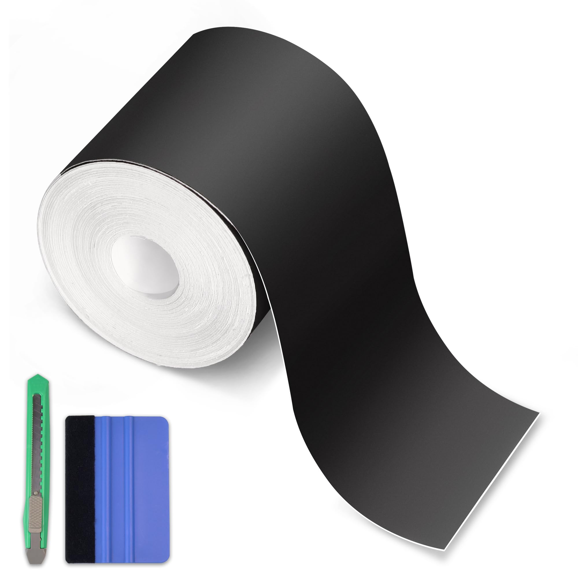 Photo 1 of Arespark Matte Black Vinyl Wrap, Self-Adhesive Matte Vinyl Tape for Black Out Chrome Delete Window Trim, Car Chrome Delete Tape DIY Film Sticker with Installation Tools (3in x 30feet)