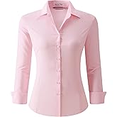 Esabel.C Womens Button Down Shirts Long Sleeve Regular Fit Stretch Work Blouse
