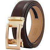 Ratchet Belts for Men, Mens Belt 32" to 45" Waist Adjustable, 1 3/8" Wide Genuine Leather