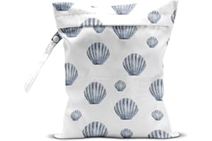 zcyxuuw Wet Bag, Wet Dry Bag, Wet Bag for Swimsuit, Travel, Beach, Pool, Diapers, Dirty Yoga Gym Clothes, Makeup Bag, Waterproof Reusable Beach Bag Ocean Decor Starfish Sea Horse Anchor