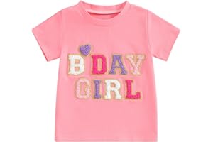 CREAIRY Toddler Baby Girl Birthday Outfit Letter Pullover Sweatshirt Short Sleeve T-Shirt Tops Summer Clothes