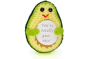 KALAWALK Funny Positive Avocado Mini Crochet Gifts with Positive Affirmations Cards for Inspirational Novelty Good Luck Gifts and Party Decorations (CK-04 Avocado Green)