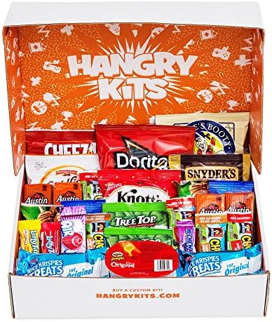 HANGRY KIT - Essential Kit -Sweet and Salty Snack Care Package - Gift Pack - Variety of 40 Chips, Candies &amp; Cookies Included