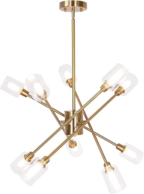 Amazon Com Melucee 10 Lights Sputnik Chandelier Brass Semi Flush