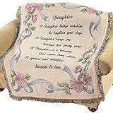 Collections Etc Daughter Floral Tapestry Throw Blanket