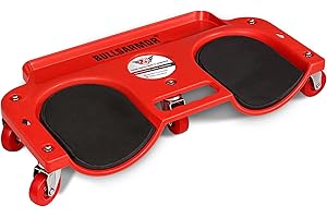 BullsArmor V2 UPGRADE Rolling Knee Creeper Pad with 5 Swivel Casters - Mechanic Kneeling Dolly Seat with Tool Tray, 200 LB Ca