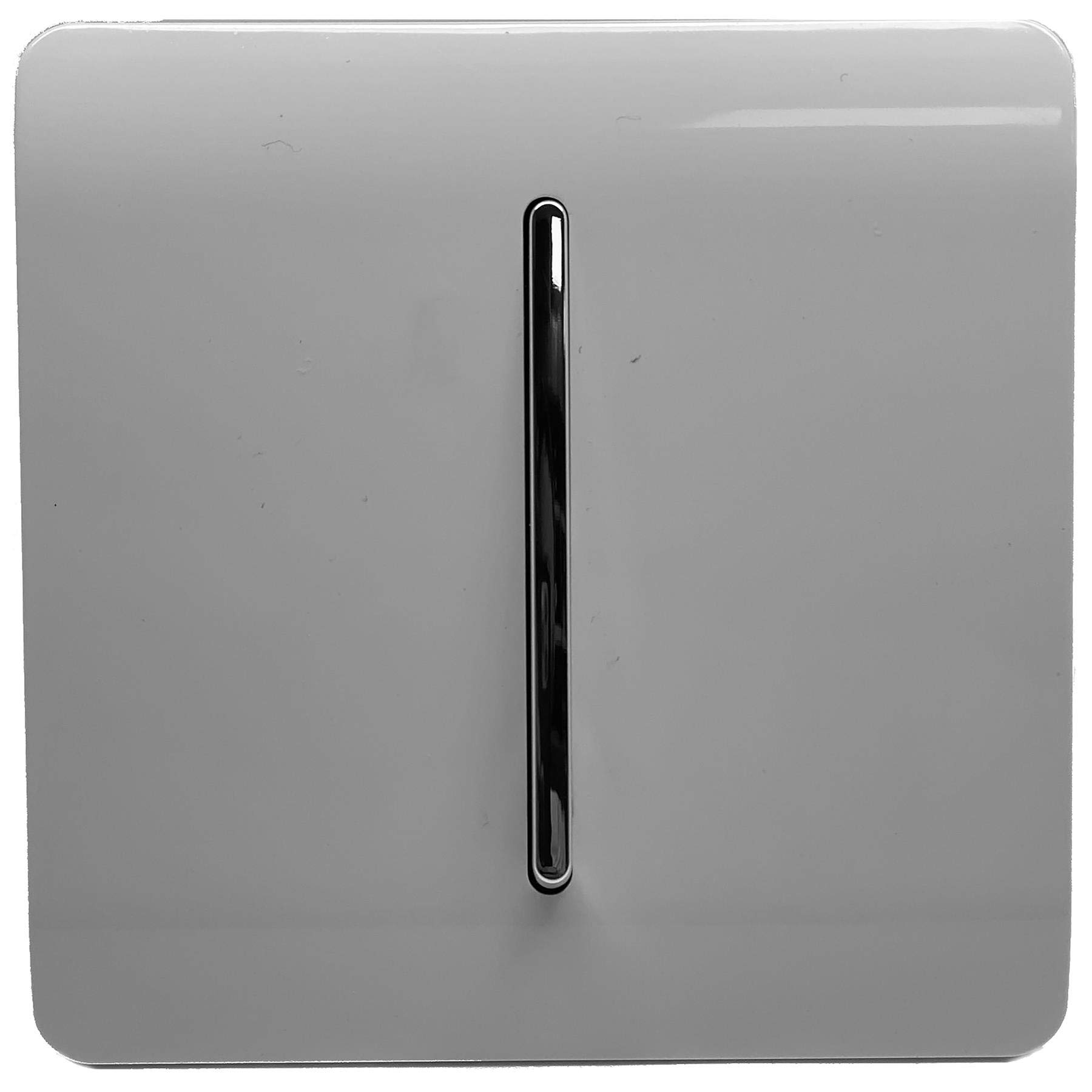 Trendi 1 Gang 2 Way 10 Amp Rocker Chrome Light Switch Glossy Light Grey (3 Pack)