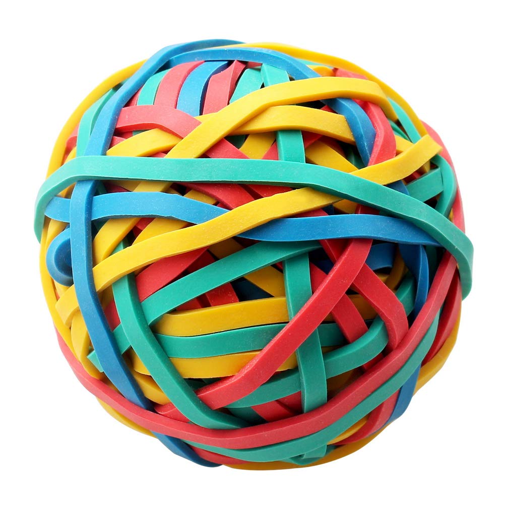 nuoshen Rubber Bands Coloured, Elastic Band Ball Document Organizing for Office and Home