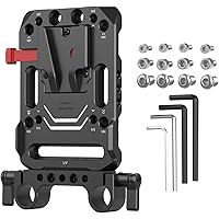 SmallRig V-Mount Battery Plate with Dual 15mm Rod Clamp, Compatible with Most V-Mount Batteries, Including Neewer PS099E, for