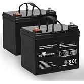 Daakmax 12V 35ah Deep Cycle AGM Battery Rechargeable SLA Maintenance-Free Batteries for Camping RV Off-Grid System, Pack of 2