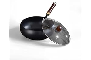 Uncoated Thick Iron Pot, Unenameled Cast Iron Casserole, Non-Stick Japanese Iron Pan with Lid Without Coating Durable and Rus