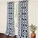 DriftAway Abigail Trellis Room Darkening and Thermal Insulated Grommet Unlined Window Curtains Set of 2 Panels Each 52 Inch by 84 Inch Navy