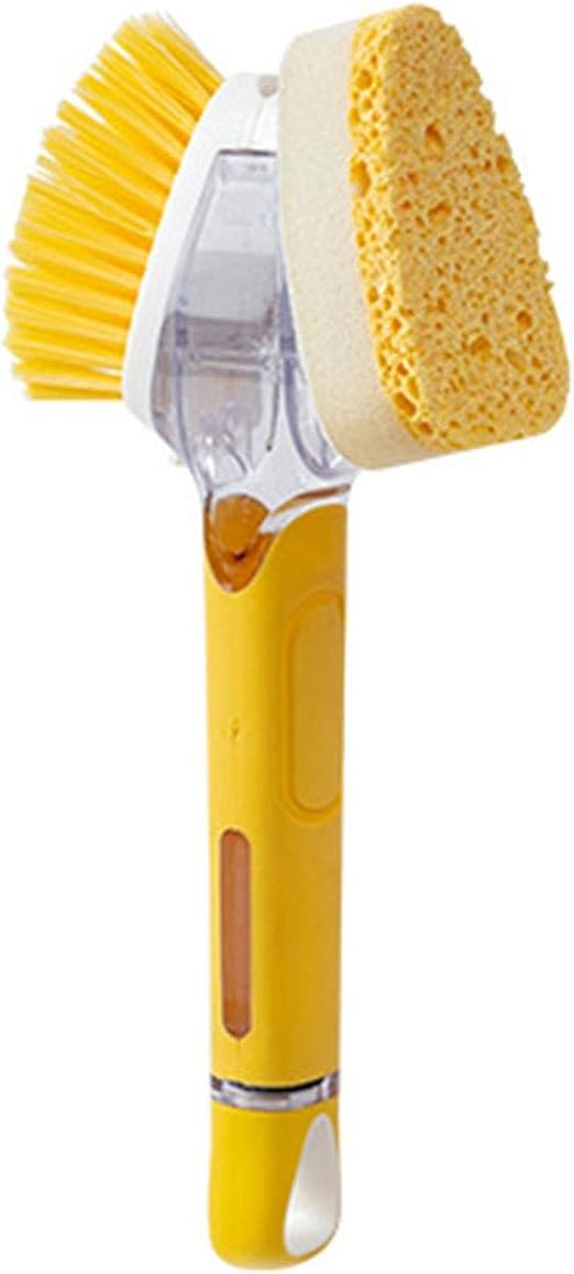 Soap Dispensing Dish Brush Double Headed Kitchen Scrub