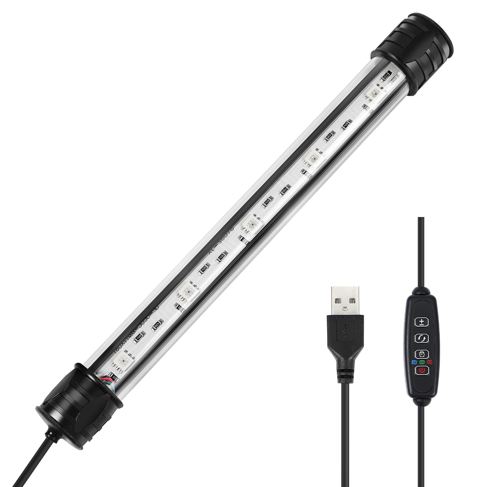 Photo 1 of AQUANEAT Aquarium LED Submersible Light 7.5 Inch, USB Multi-Color Underwater Fish Tank Light, Auto On Off with Timer, Adjustable Brightness (7.5")