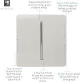 Trendi Switch 1 Gang 2 Way Glossy White Rocker Light Switch 10 Amp Pack view 3