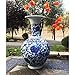 Classic Blue and White Floral Traditional Porcelain Decorative Vase. Traditional