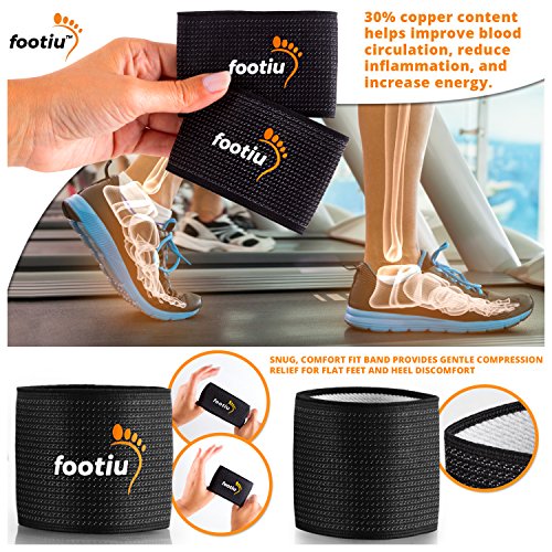 FOOTIU Compression Copper Arch Support Brace 2 Plantar Fasciitis