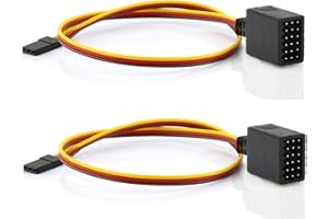 Chanmoo RC JR Style Servo Splitter 1 Male to 2/3/4/5/6 Female Y Harness Leads Y Splitter Cable Lead Wire 350mm for RC Cars Airplane Drone Receiver Servo ESC Cable Servo Fan 2Pcs (1 Male to 6Female)