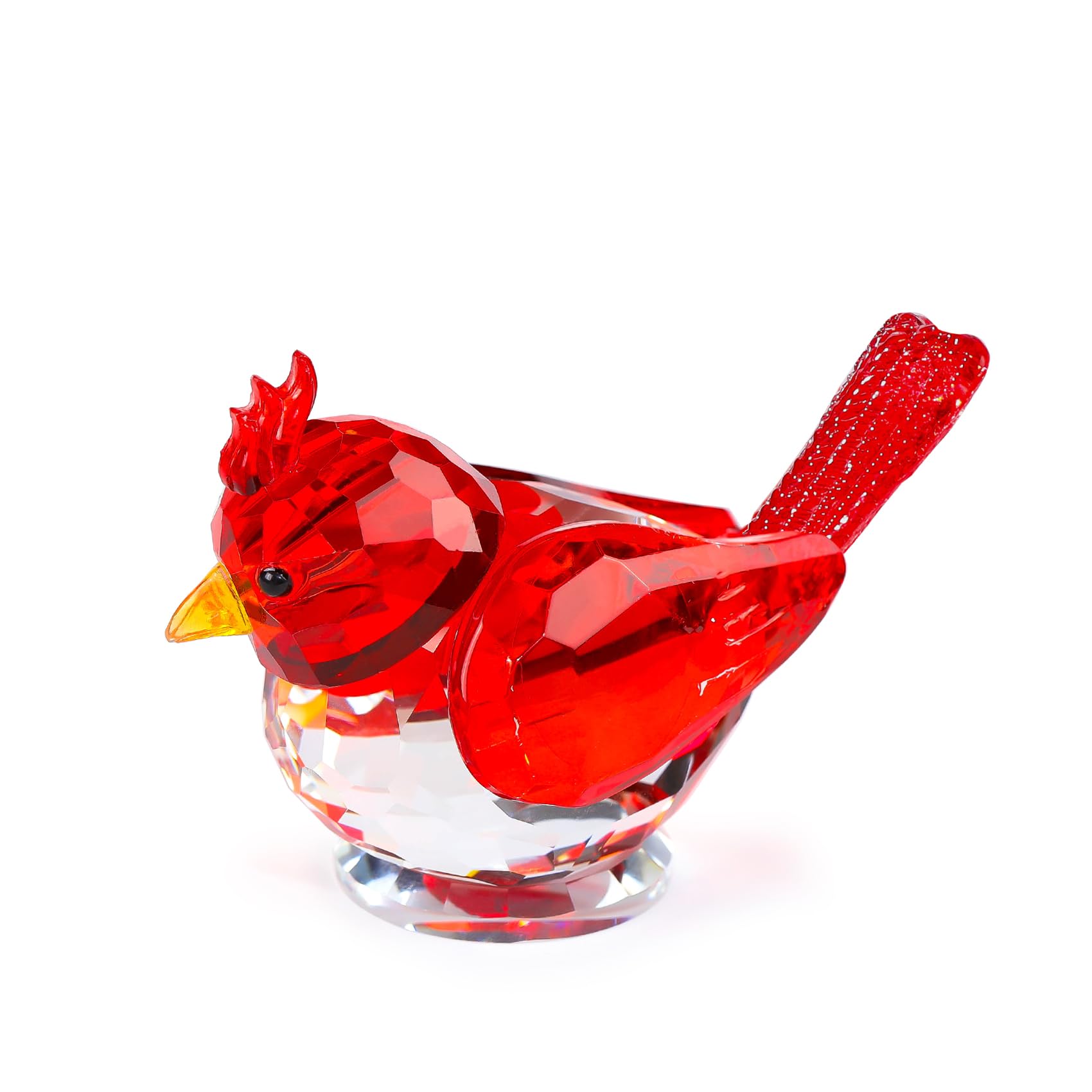 Crystal Red Bird Collectible Figurines Gifts for Women Men, Glass Bird Ornaments Table Centerpiece Home Decoration Paperweight Gifts for Animal Lovers
