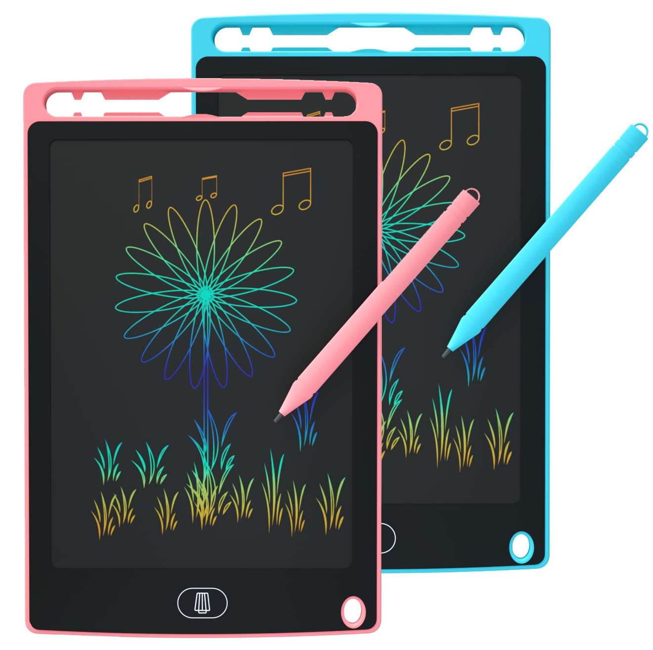 2 Pack LCD Writing Tablet for Kids, 10 Inch Drawing Doodle Board Pad Tablet Scribbler Pad, Portable Learning Educational Toys with Lock, Colourful Drawing Pad for Kids 3-6 Years Old Girl Boy