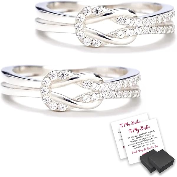 Sterling Silver Infinity Friendship Rings - Matching Best Friend Rings With Custom Engraving - View #10