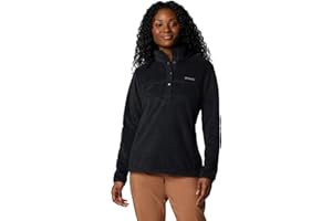 Columbia Womens Benton Springs Half Snap II Pull Over Fleece Jacket, Black, Medium